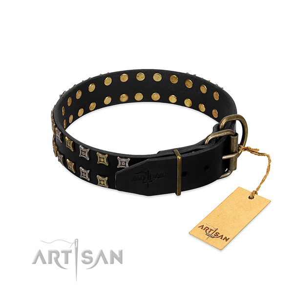 Best quality full grain genuine leather dog collar made for your doggie