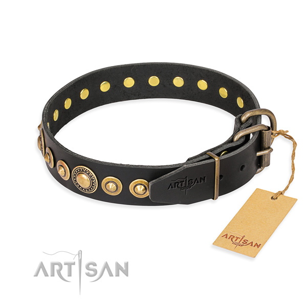 Functional leather collar for your stunning pet