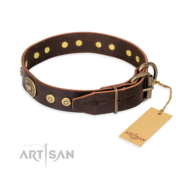 Tear-proof leather collar for your handsome canine